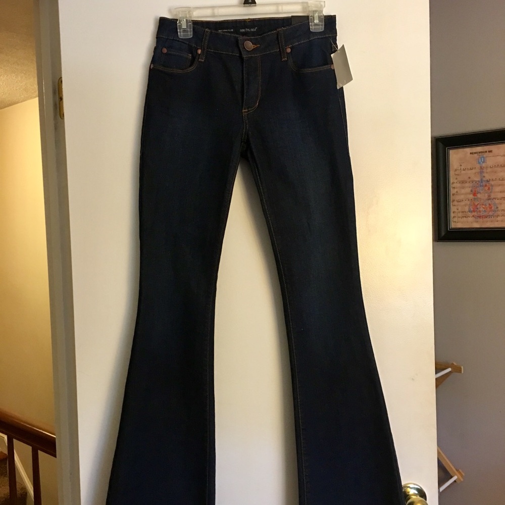 See Thru Soul Dark Wash Flare Jeans